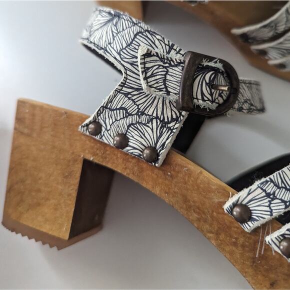 Sanita Mida Wood Wedge Heels Size 37 Equals US 5.5 - 6 - Picture 7 of 14